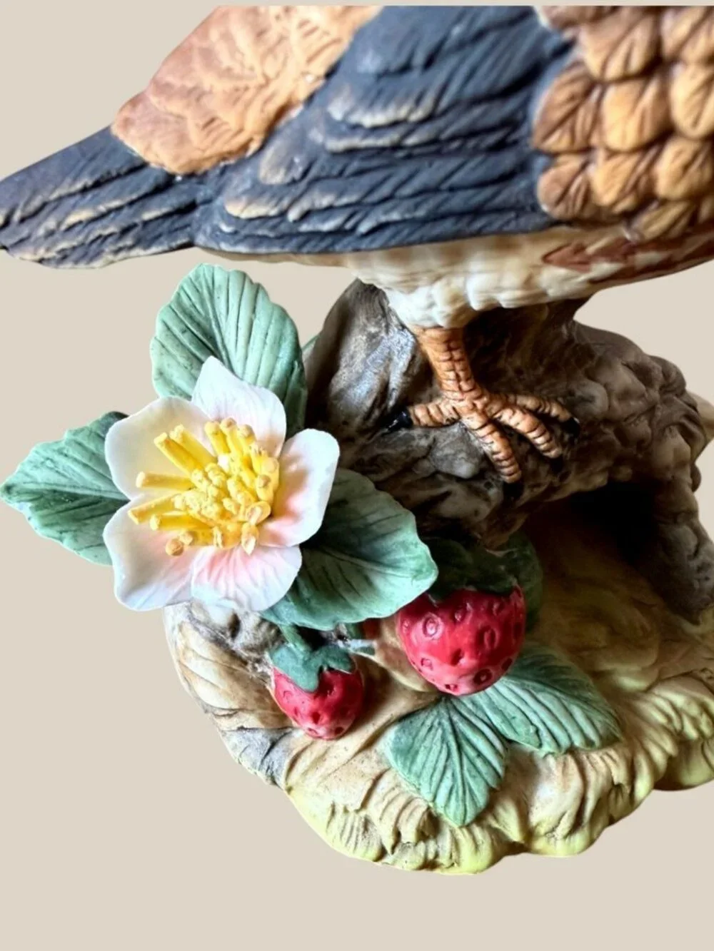 Vintage Gorham Gallery Birds Quail Vignette Figurine Japan Strawberry 5